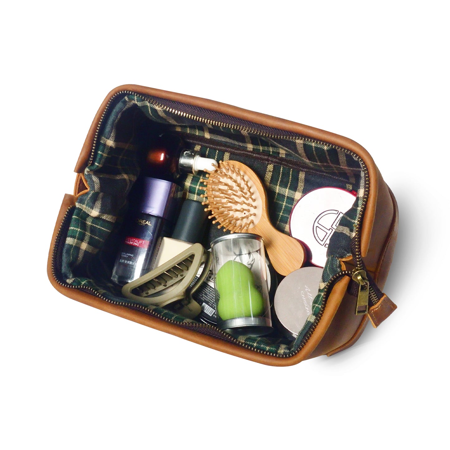 Leather Cosmetic Bag for Dad, Groomsmen Dopp Kits, Personalized Gifts for Men, Zipper Pouch Engraved, Custom Travel Bag for Him