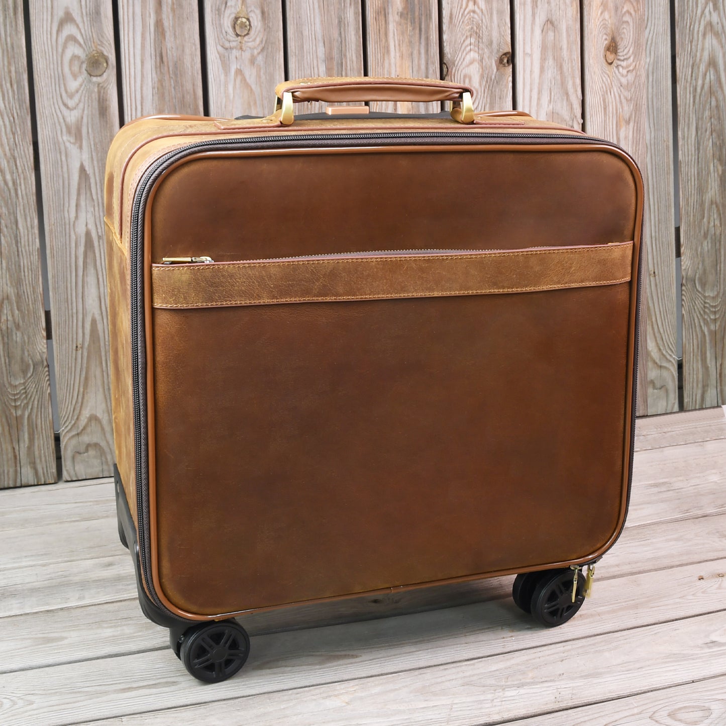 Genuine Leather Duffle Bag with Wheels, Large Capacity Leather Weekender, Rolling Overnight Travel Trolley Bag, Personalised Gifts For Him