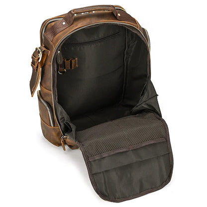 COWHIDE LEATHER SCHOOL BACKPACK