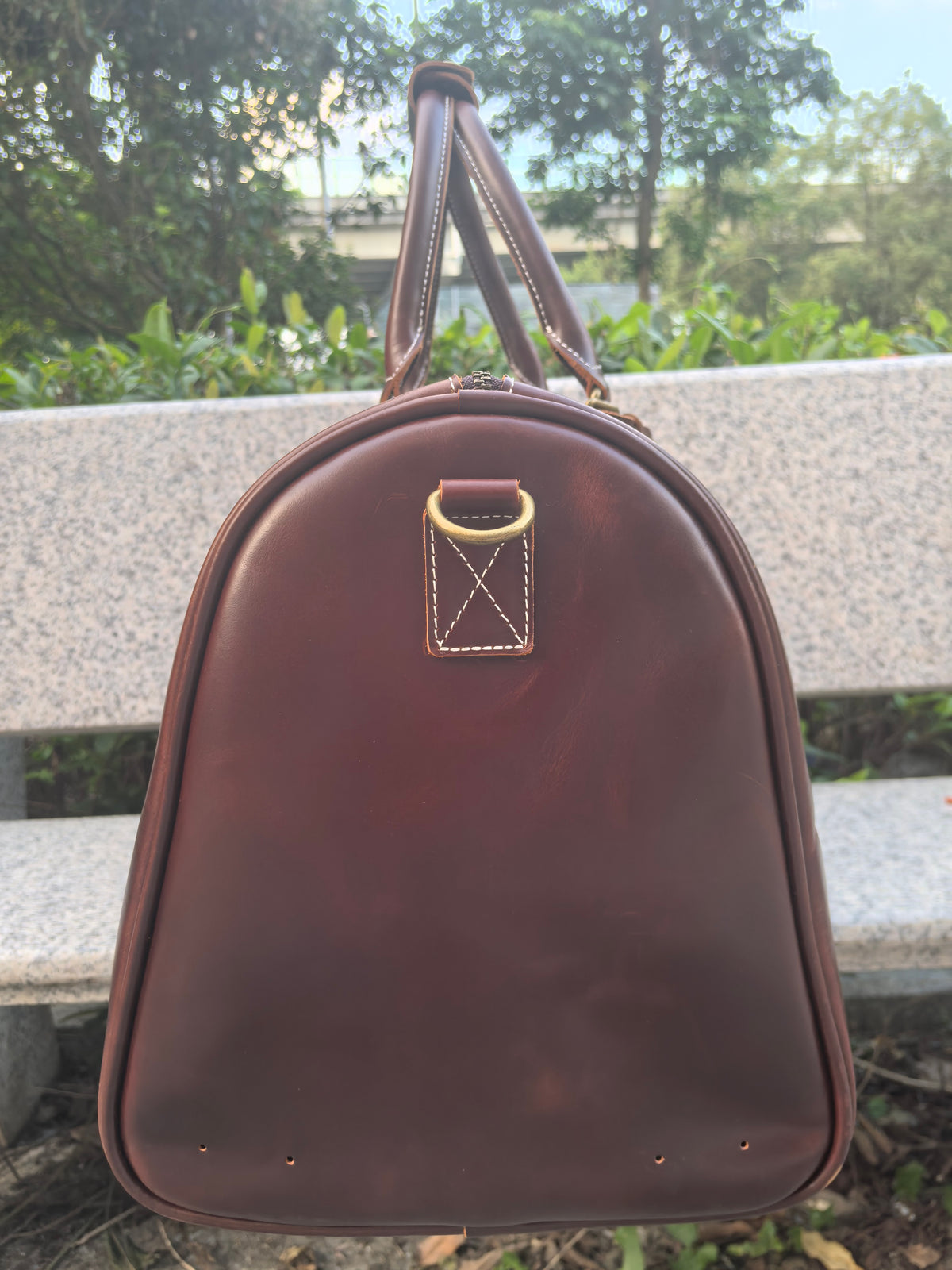 Free Personalized Crazy Horse Leather Duffle Bag Top Grain Leather Carry On Bag