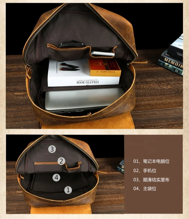 LAPTOP GENUINE LEATHER BACKPACK