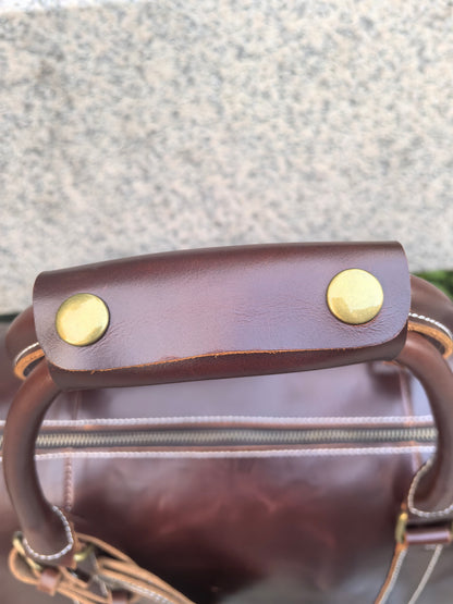 Free Personalized Crazy Horse Leather Duffle Bag Top Grain Leather Carry On Bag