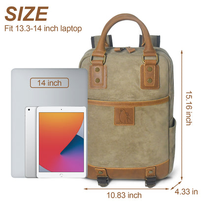 Vintage Suede & Leather Backpack – Business Travel Everyday Carry