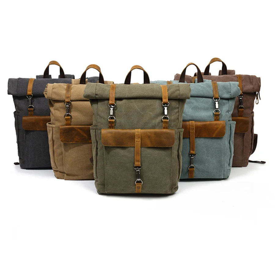 CANVAS LEATHER TRIM BACKPACK
