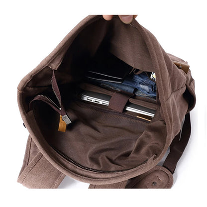 CANVAS LEATHER TRIM BACKPACK