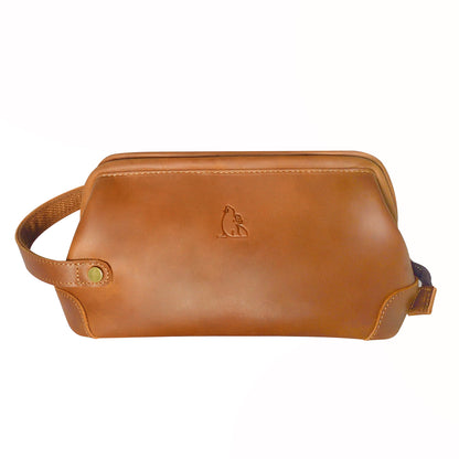 Leather Cosmetic Bag for Dad, Groomsmen Dopp Kits, Personalized Gifts for Men, Zipper Pouch Engraved, Custom Travel Bag for Him