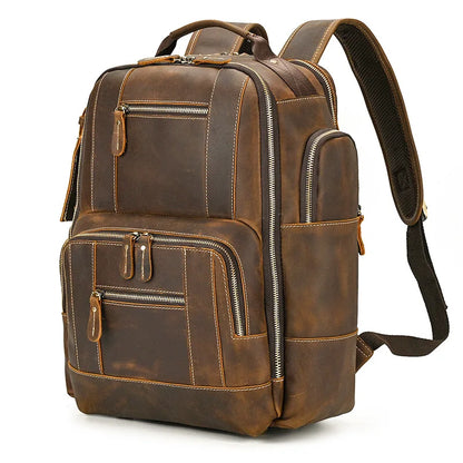 COWHIDE LEATHER SCHOOL BACKPACK