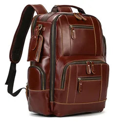 COWHIDE LEATHER SCHOOL BACKPACK