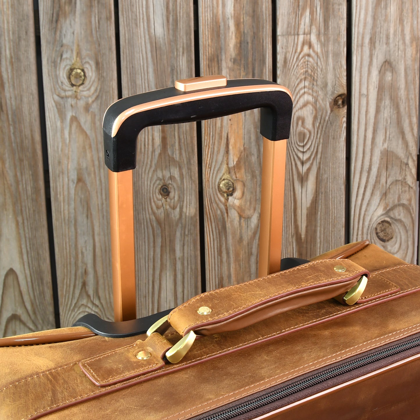 Genuine Leather Duffle Bag with Wheels, Large Capacity Leather Weekender, Rolling Overnight Travel Trolley Bag, Personalised Gifts For Him