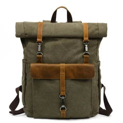 CANVAS LEATHER TRIM BACKPACK