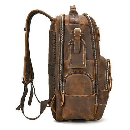 COWHIDE LEATHER SCHOOL BACKPACK