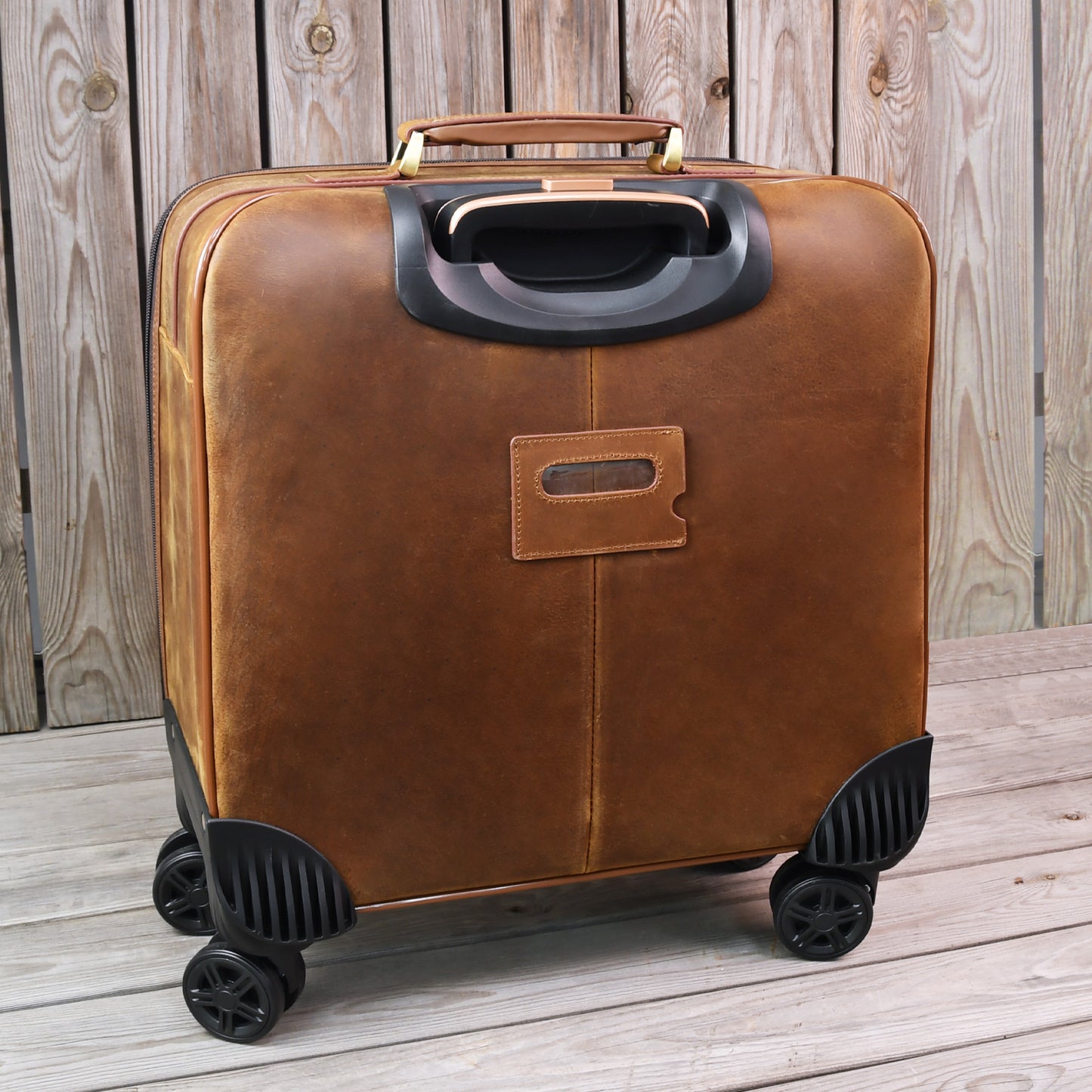 Genuine Leather Duffle Bag with Wheels, Large Capacity Leather Weekender, Rolling Overnight Travel Trolley Bag, Personalised Gifts For Him