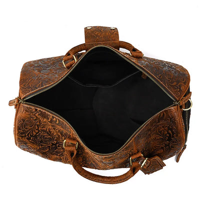 EMBOSSED GENUINE LEATHER WEEKENDER
