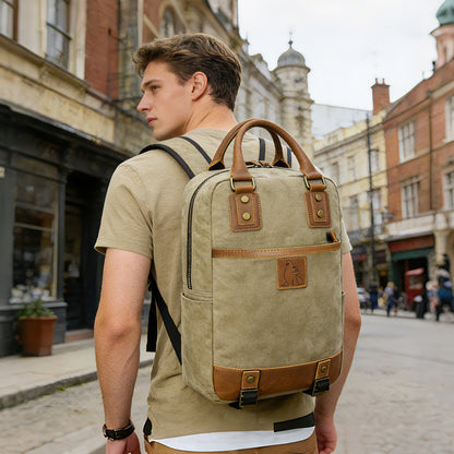 Vintage Suede & Leather Backpack – Business Travel Everyday Carry