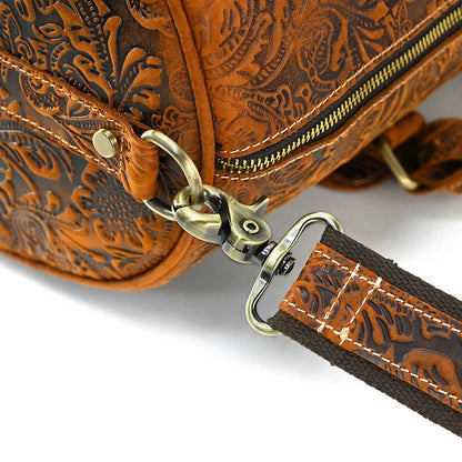 EMBOSSED GENUINE LEATHER WEEKENDER