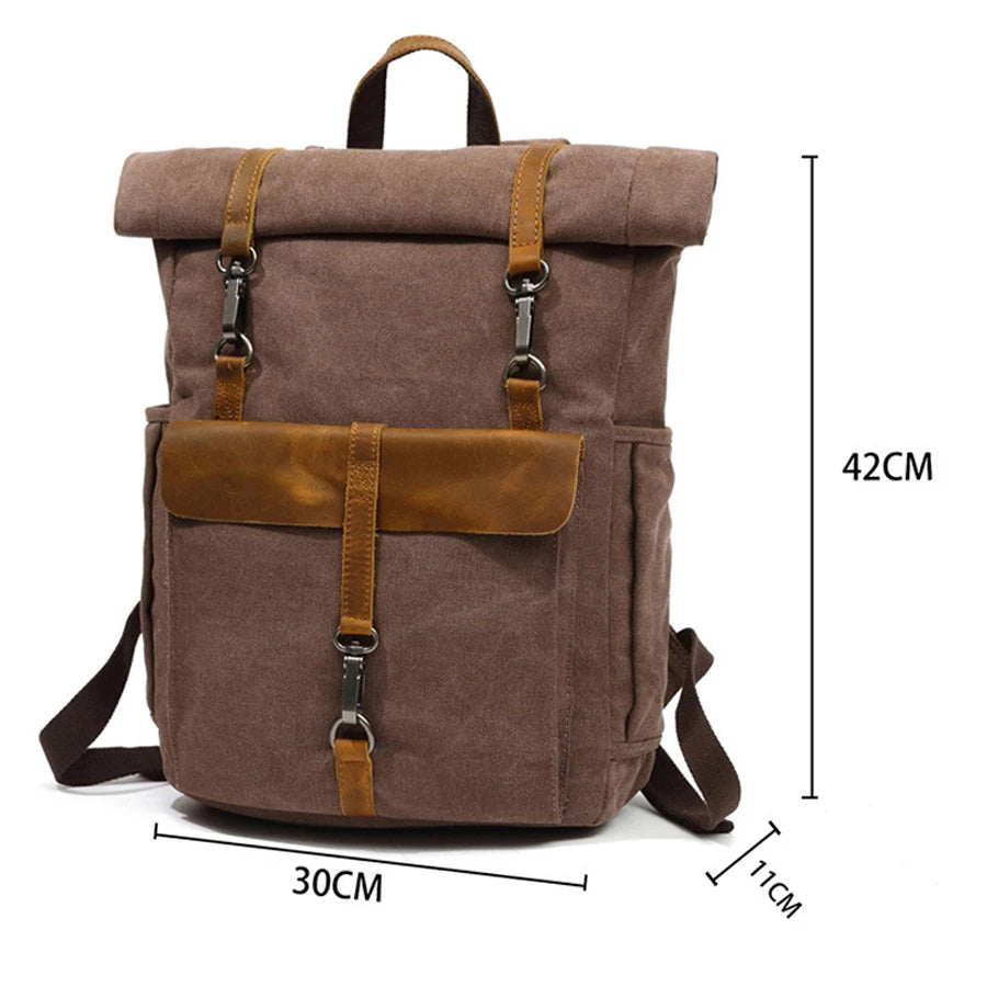 CANVAS LEATHER TRIM BACKPACK