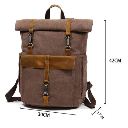 CANVAS LEATHER TRIM BACKPACK