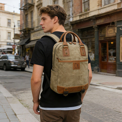 Vintage Suede & Leather Backpack – Business Travel Everyday Carry