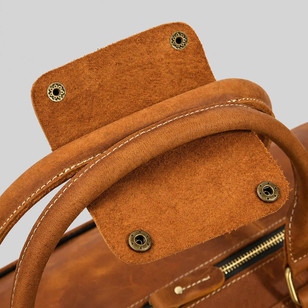 Vintage Crazy Horse Leather Weekender -Full Grain Travel Duffle Bag