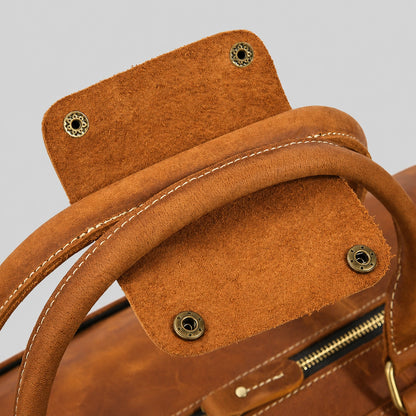 Vintage Crazy Horse Leather Weekender -Full Grain Travel Duffle Bag