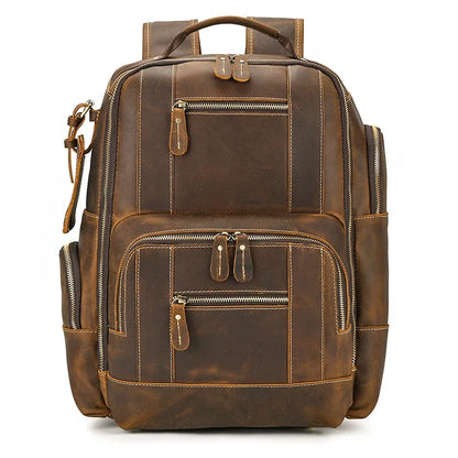 COWHIDE LEATHER SCHOOL BACKPACK