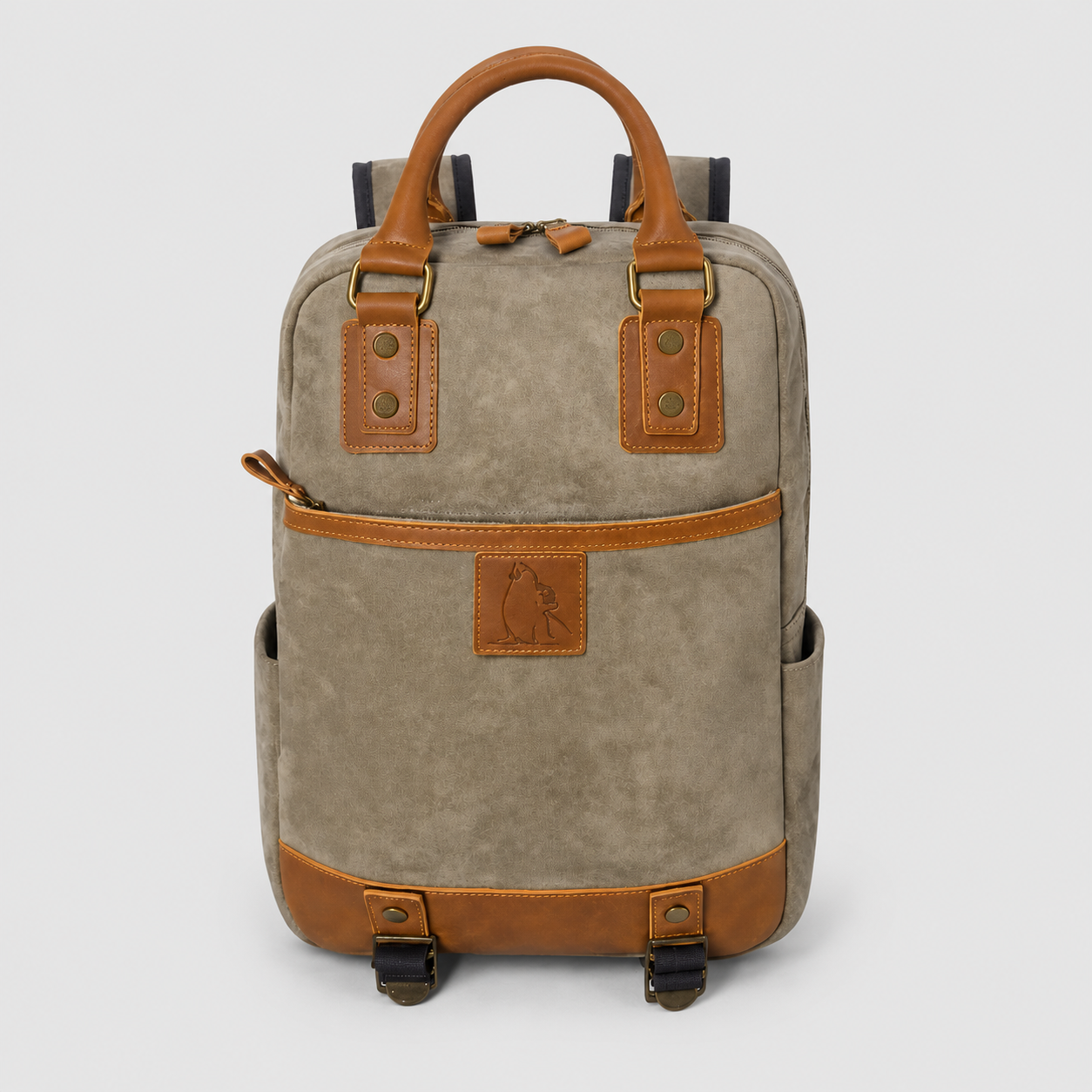 Vintage Suede & Leather Backpack – Business Travel Everyday Carry
