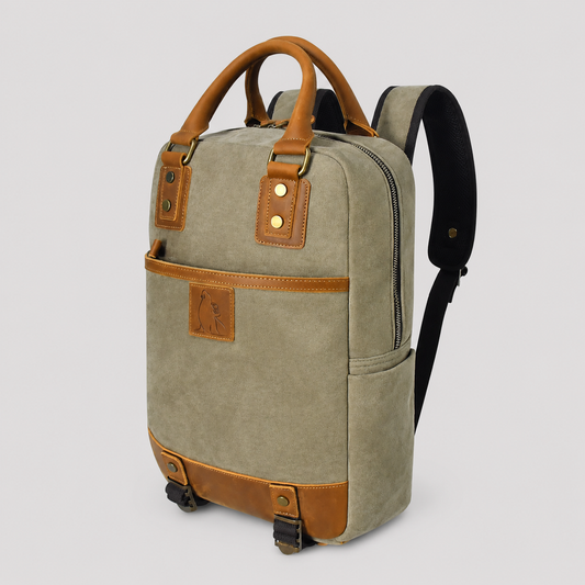 Vintage Suede & Leather Backpack – Business Travel Everyday Carry