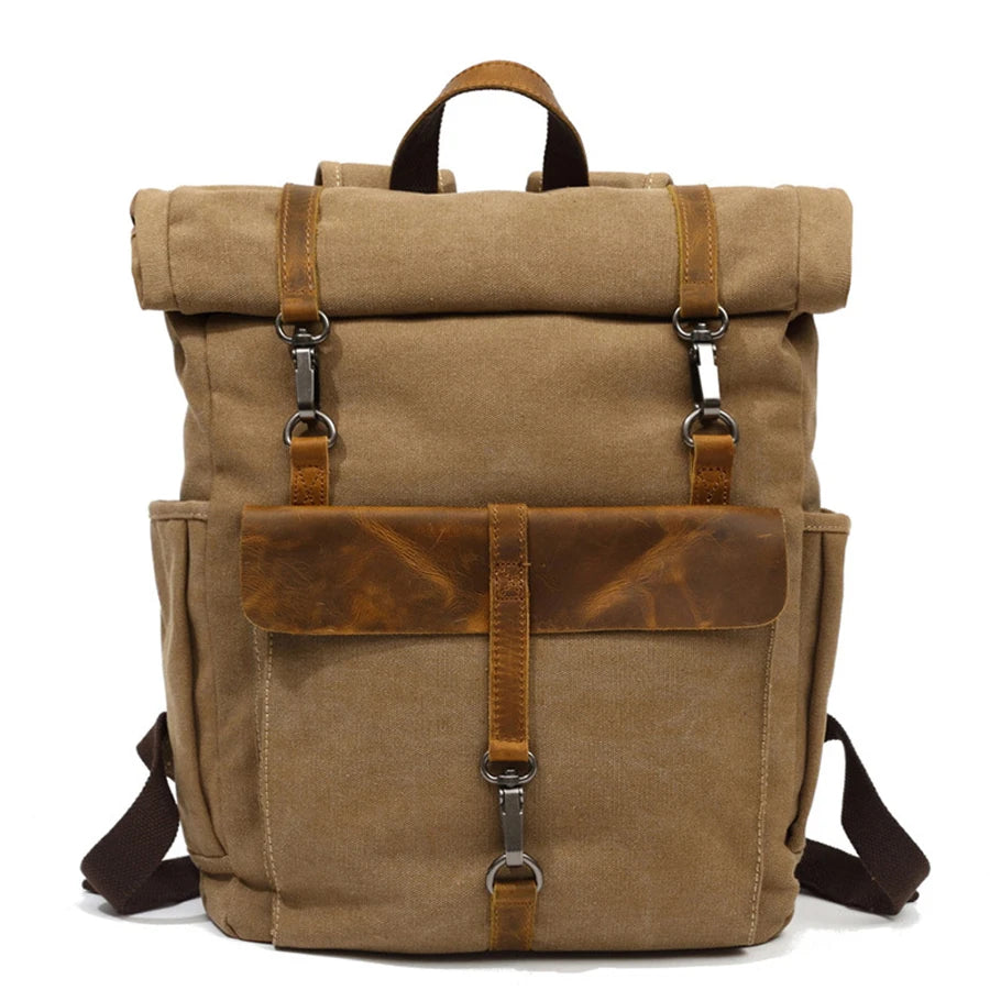 CANVAS LEATHER TRIM BACKPACK
