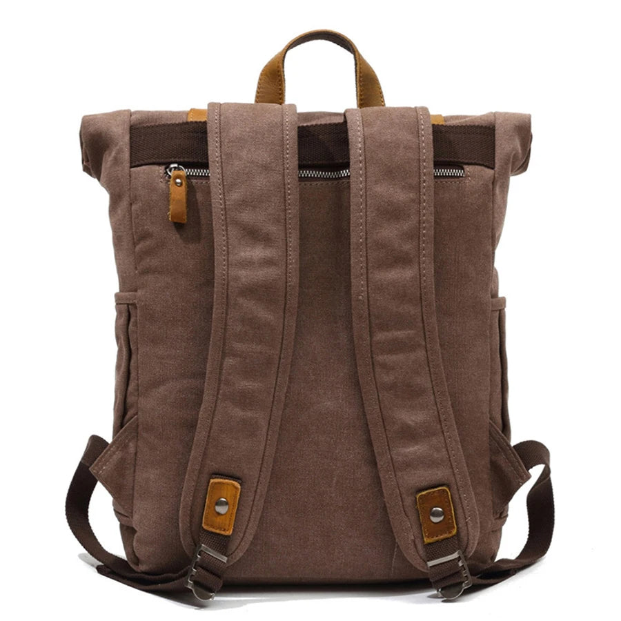 CANVAS LEATHER TRIM BACKPACK
