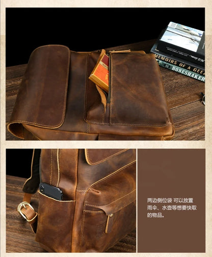 LAPTOP GENUINE LEATHER BACKPACK
