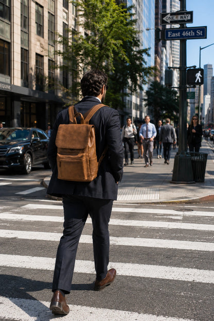 Premium Crazy Horse Leather Briefcase – Classic Brown