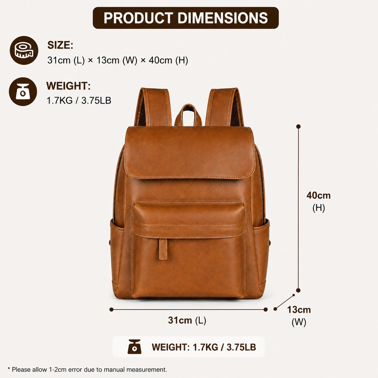 Premium Crazy Horse Leather Briefcase – Classic Brown