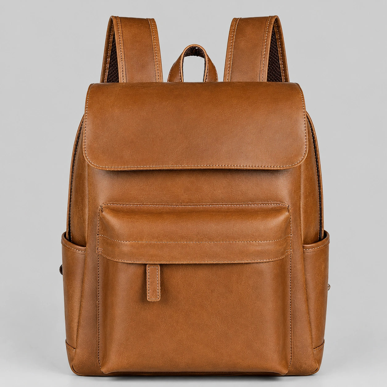 Premium crazy horse leather briefcase front view