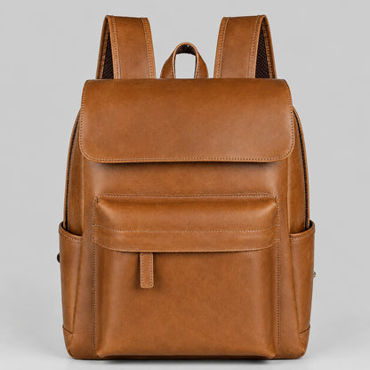 Premium crazy horse leather briefcase front view
